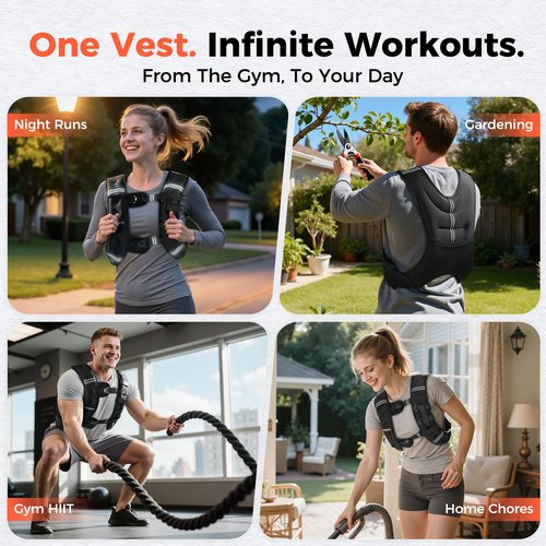 FEIERDUN 12LB Weighted Vest Black