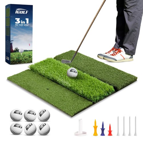 Premium Golf Hitting Mat for Indoor & Outdoor Practice – Professional Turf Golf Mat for Driving Range, Backyard & Home Use – Portable Golf Practice Mat with Realistic Grass Surface and Accessories
