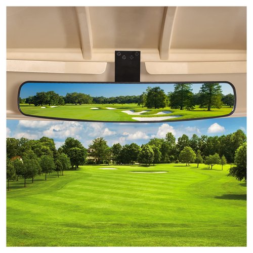 10L0L Universal Golf Cart Rear View Mirror 16.5" Extra Wide Panoramic 270 Degree for Yamaha EZGO Club Car