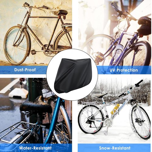 Asika Bike Cover, Outdoor Waterproof Bicycle Cover with Lock Hole, Rain Sun UV Dust Wind Snow Proof Bike Storage for Mountain Bike