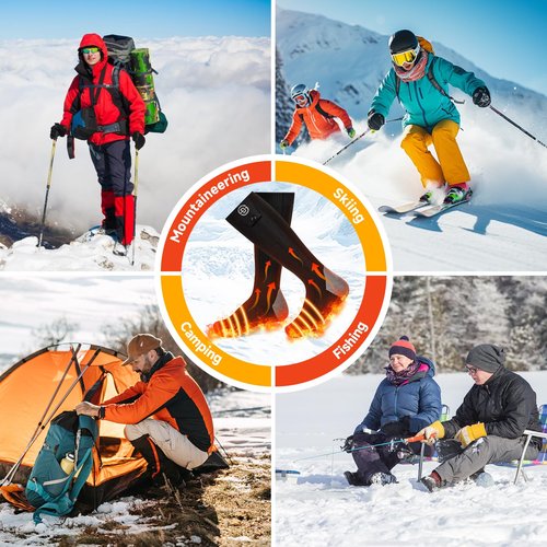 Heated Socks for Men Women, APP Control Rechargeable 8000mAh*2 Battery Electric Socks, Winter Washable Thermal Socks for Outdoor Camping Skiing Fishing Hunting