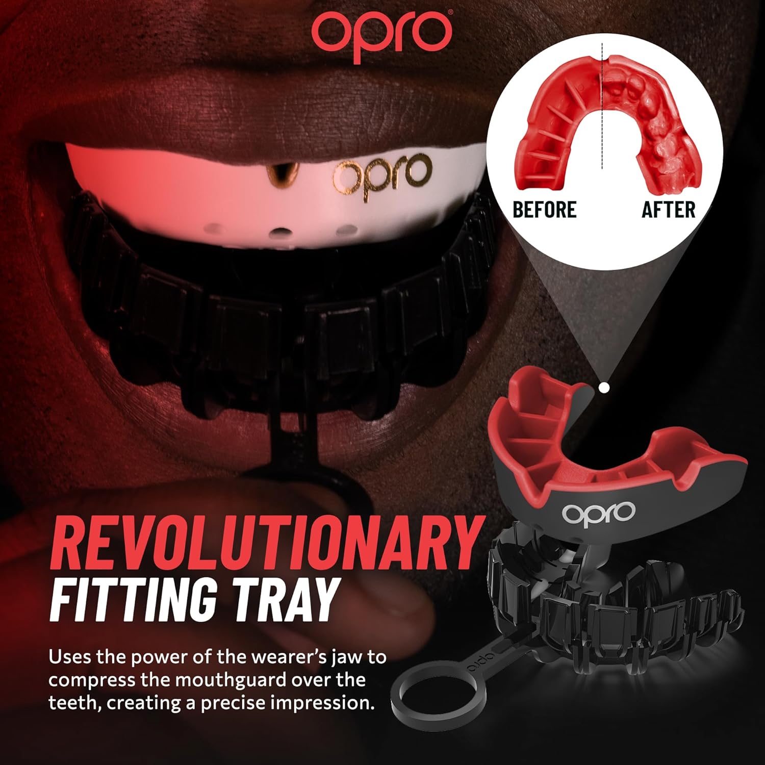 OPRO Silver Level Mouthguard - Revolutionary Fitting Technology for Sports | Youth Size, Clear