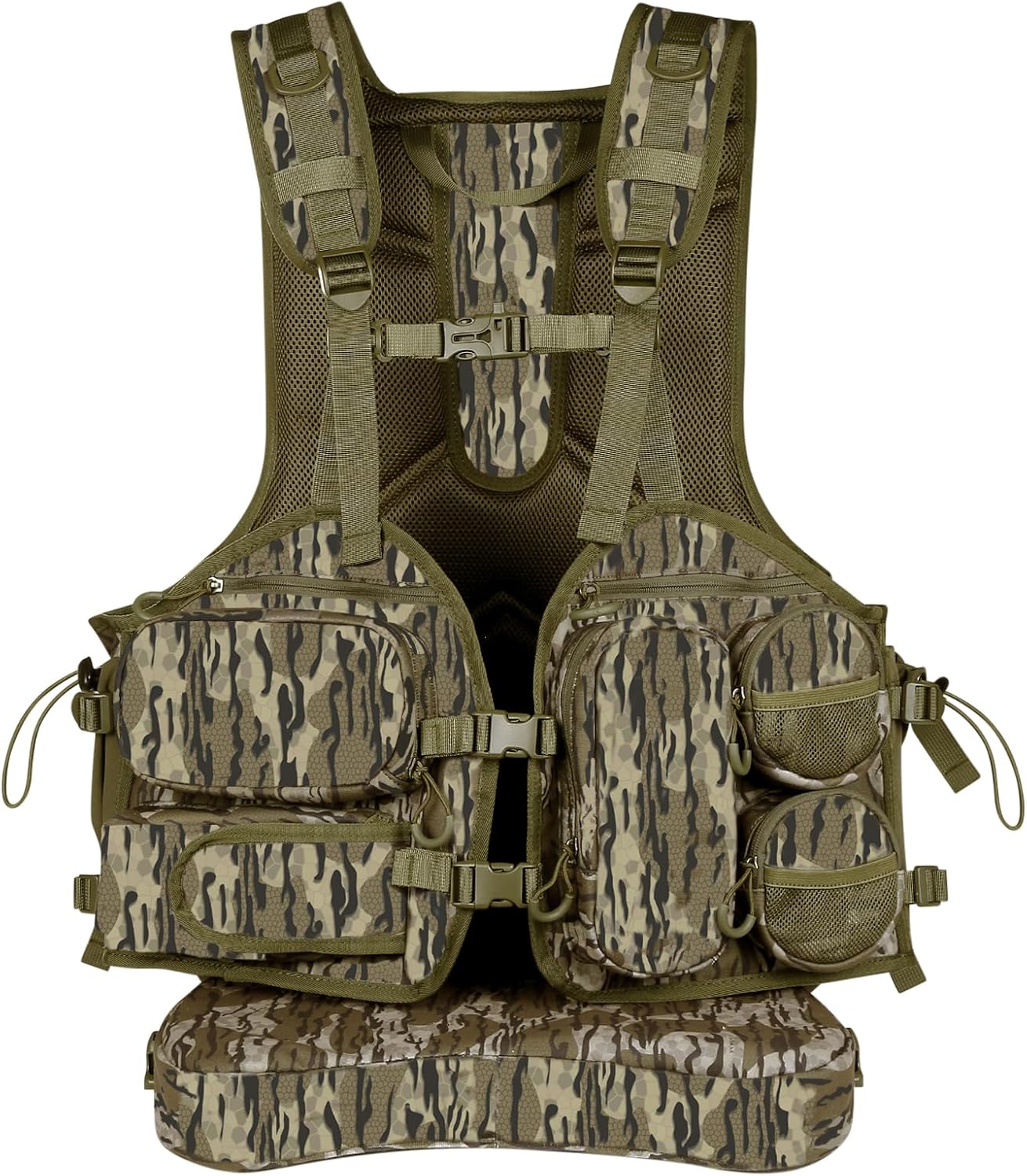 UIIHUNT Turkey Hunting Vest - Adjustable Camo Gear with Seat Cushion & Game Pouch | Memory Foam Comfort