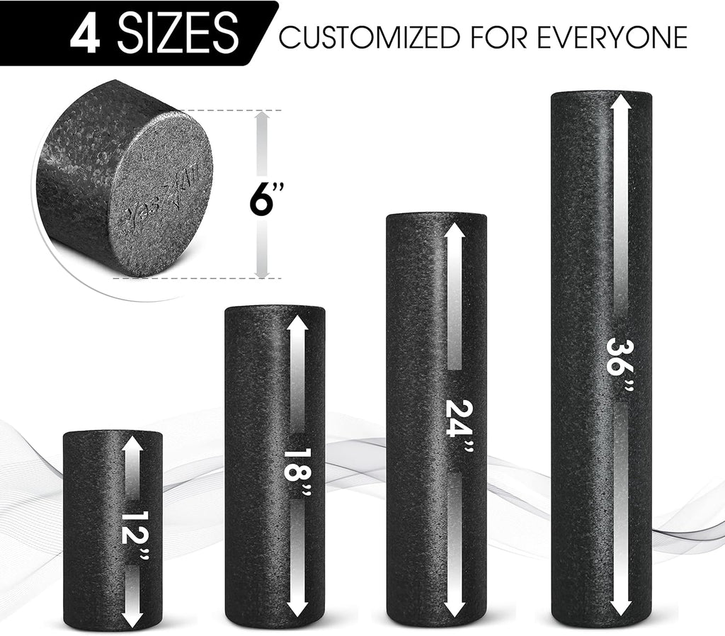 Yes4All High-Density Foam Roller - Versatile Back Roller for Yoga, Pilates & Stretching | 12-36 Inch Sizes