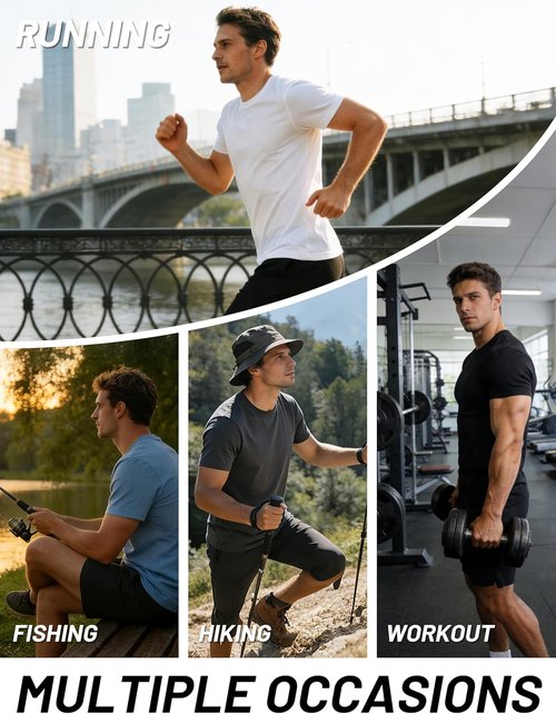 MAGCOMSEN Men's Dry Fit Athletic Shirt - Lightweight Mesh Workout Tee for Running | Short Sleeve