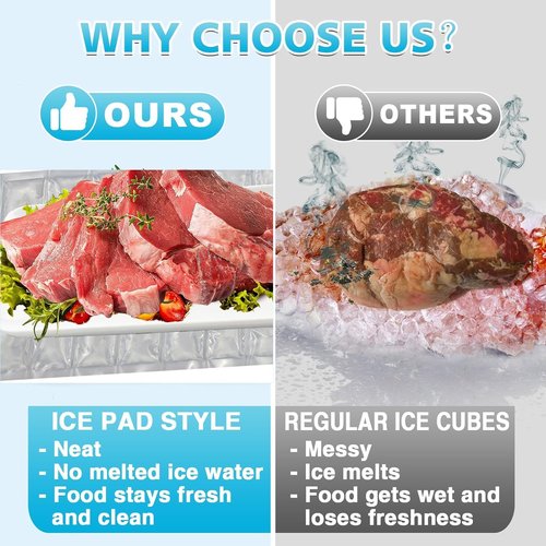 SprotEmblema 2 PCS Flexible Ice Mat for Food Cooling - Leakproof Gel Ice Sheet, Cuttable & Foldable Cooler Pad for Lunch Box, Beach, BBQ, Parties & Travel
