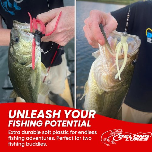 Delong Lures - Squirm Fishing Lures Kit - Premium Weighted Jigs for Freshwater & Saltwater - Made in USA