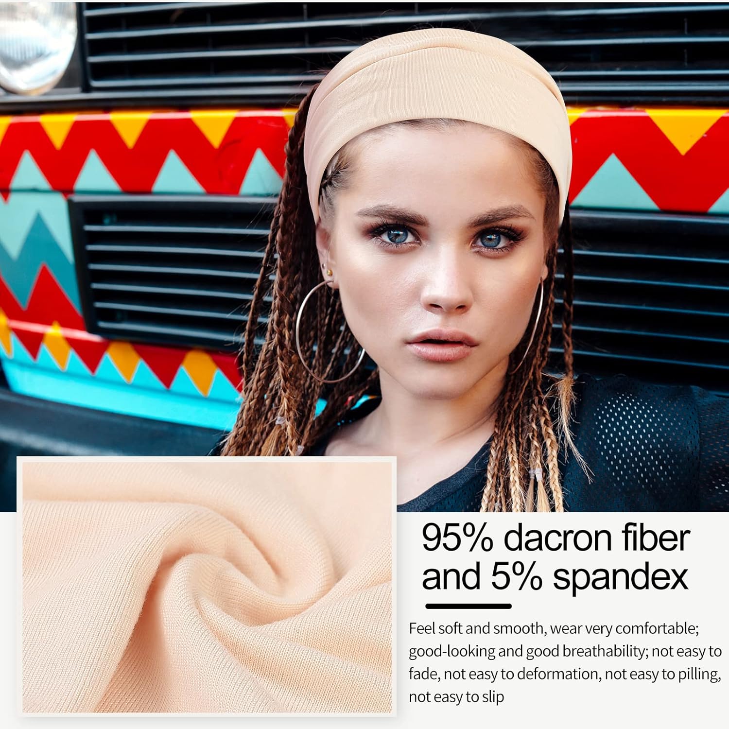 Panleding Stretchy Headbands for Women - 12 Pcs Soft Twist Knotted Design for Yoga & Daily Wear