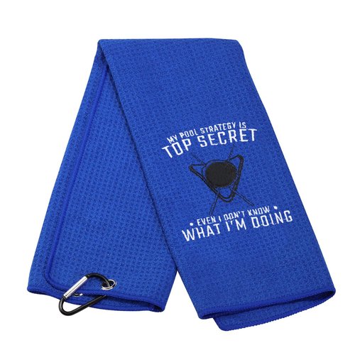 MEIKIUP Billiards Billiard Cue Towel 8-Ball Pool Cue Clean Towel Billiard Pool Player Gift My Pool Strategy is Top Secret (My Pool Strategy)