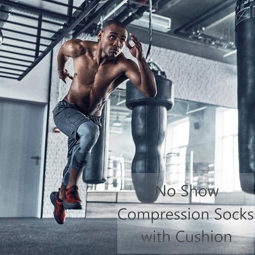 CWVLC No Show Compression Socks - Cushioned Sports Socks for Men & Women | 4 or 8 Pairs