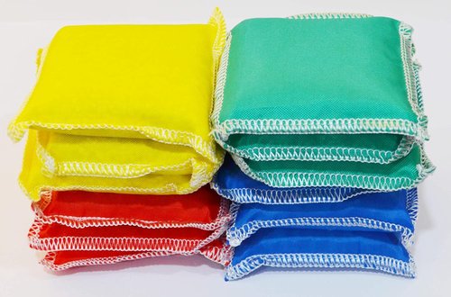 GSi Mini Bean Bags & Rainbow Play Parachute Set - 12 Pack for Kids' Physical Education & Games