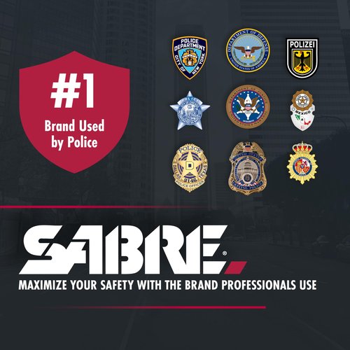 SABRE Runner Pepper Gel for Self Defense with Adjustable LED Hand Strap for Running, Always On or Flashing Light, Ambidextrous Fit, Max Strength 35 Bursts, Protect Against Multiple Threats, 0.67 fl oz
