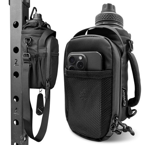 KLUNOHIk Magnetic Gym Bag with 5 Neodymium Magnets – Waterproof Bottle & Essentials Holder, Fits All Gym Machines – Smart Storage with Mesh Pockets, Key Clasp & Airtag Slot