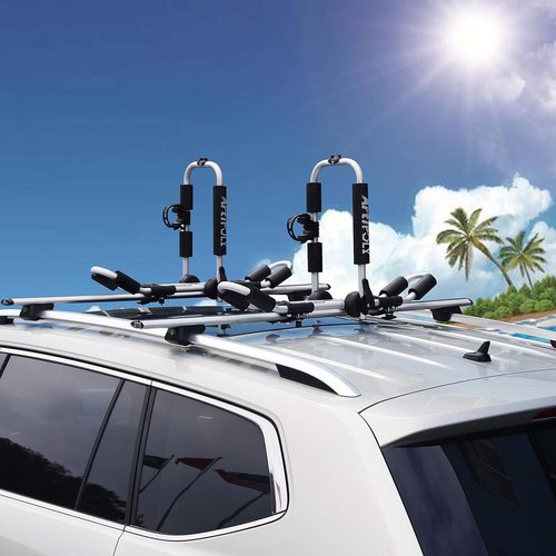 ARTIPOLY Kayak Roof Rack - 4-in-1 J-Bar for 2 Kayaks & Canoes | Easy Mount with Paddle Holder for SUVs & Trucks