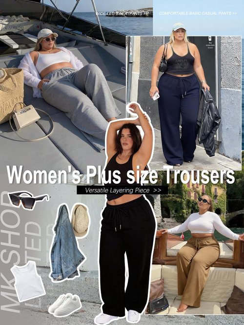 MK Shop Limited Plus Size Wide Leg Pants for Women Active Yoga Sweatpants Lounge High Waisted Drawstring Casual Loose Baggy Pants with Pockets Black