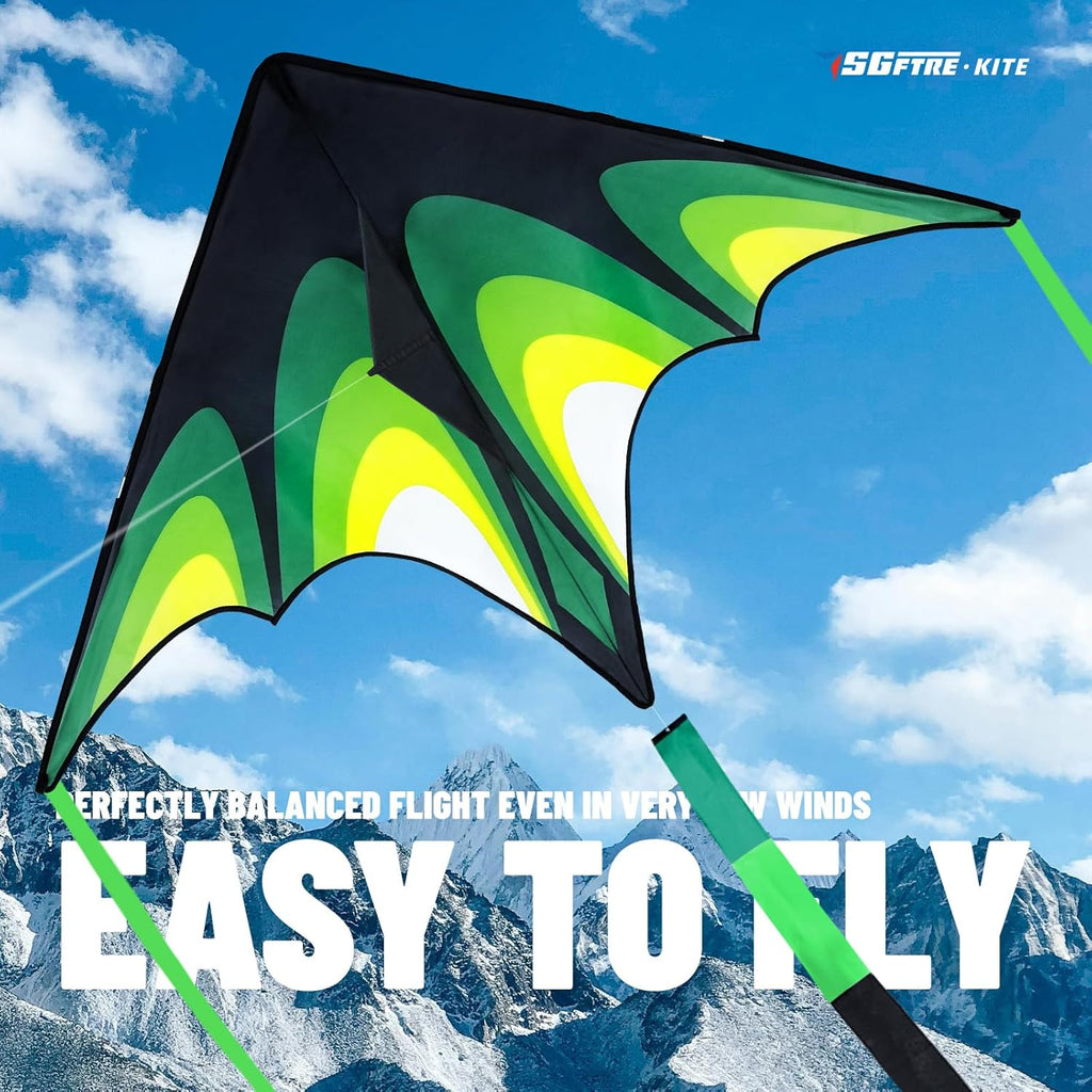 SGftre Delta Kite - Easy to Fly Single Line Kite with Tail for Kids & Adults | Perfect for Beach & Park Fun