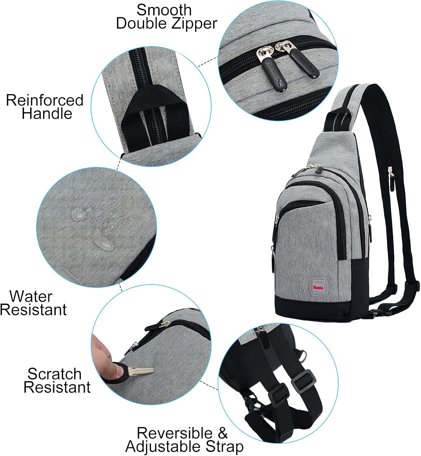Peicees Small Sling Bag - Convertible Crossbody Backpack for Men & Women | Ideal for Hiking & Travel