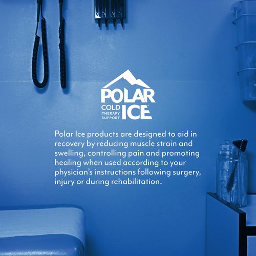 Brownmed Polar Ice Large Knee Wrap - Wearable Cold Therapy Ice Pack for Pain Relief & Recovery - Large