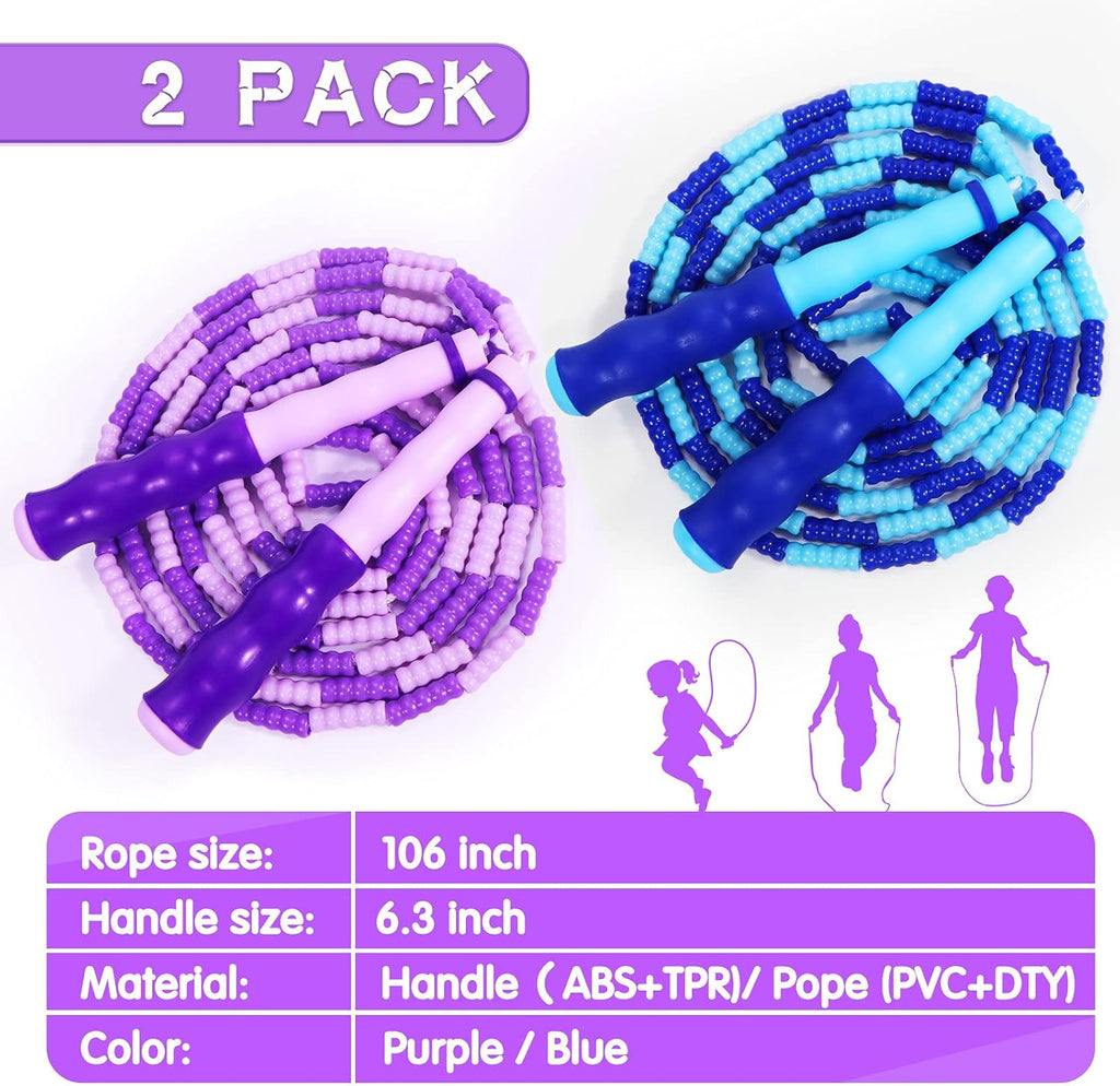 Supertrip Jump Rope - Adjustable Tangle-Free Beaded Skipping Rope for Kids | Perfect for Students