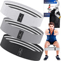 Wide Fabric Resistance Bands - 3 Strength Levels, Non-Slip Booty Bands for Men & Women | Includes Bag & Tape Measure for Gym, Yoga, Pilates