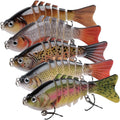 Skiennix Fishing Lures - 5pcs Segmented Multi-Jointed Swimbaits for Bass & Trout | Slow Sinking Bionic Hard Bait