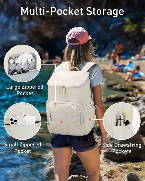 TOURIT Insulated Backpack Cooler: 30 Cans Waterproof Leakproof Soft Cooler Bag Beach Travel Picnic Camping Black