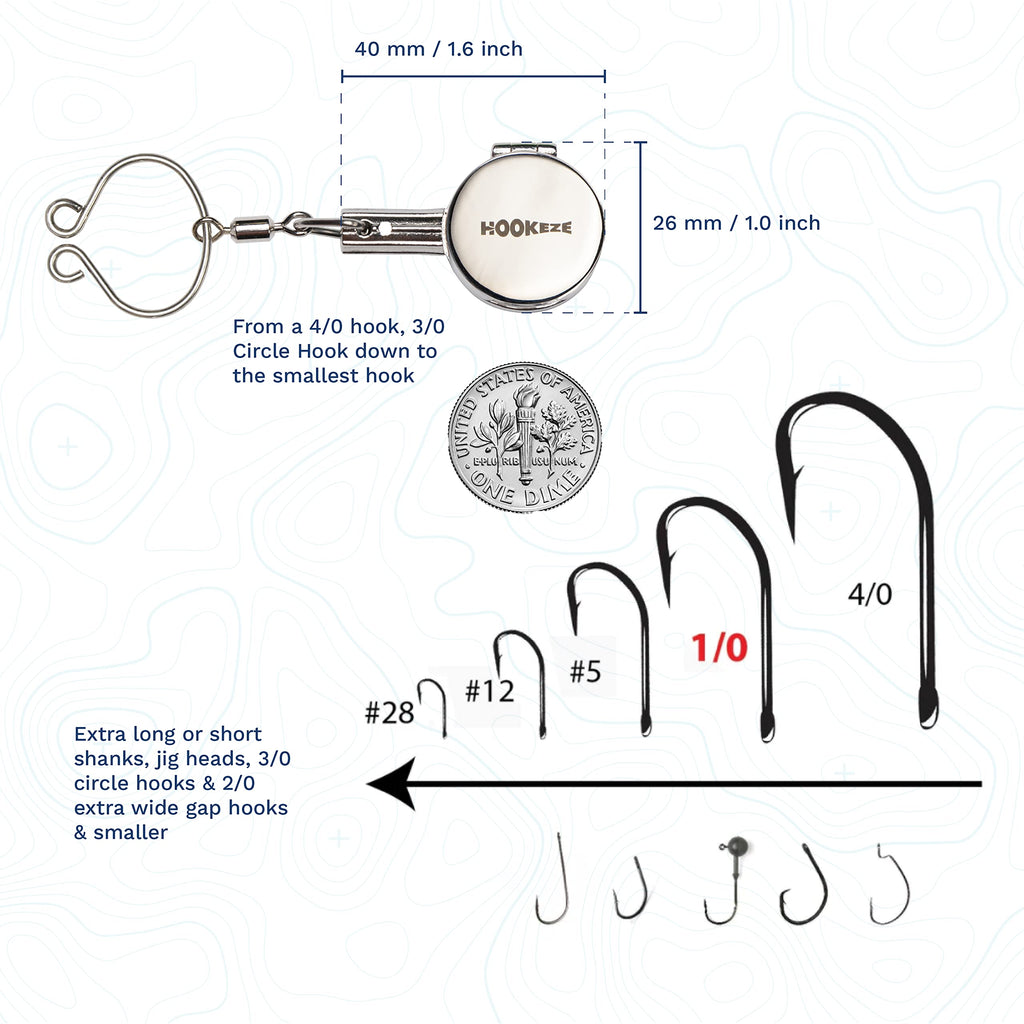HOOK-EZE Knot Tying Tool | Cover Hooks While Tying Strong Knots, Stocking Stuffers for Men, Great Fishing Accessories for Beginner Anglers (Metal)