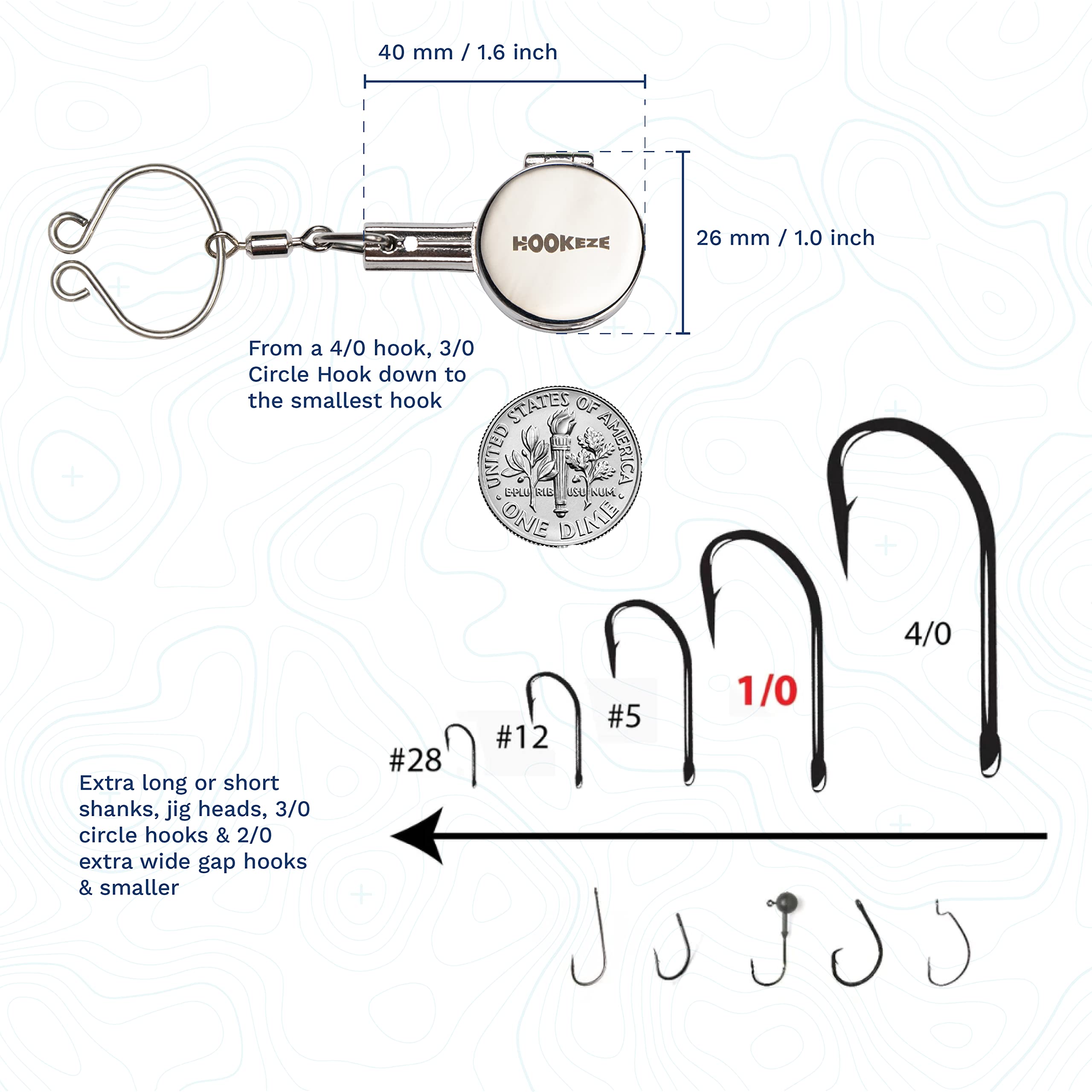 HOOK-EZE Knot Tying Tool | Cover Hooks While Tying Strong Knots, Stocking Stuffers for Men, Great Fishing Accessories for Beginner Anglers (Metal)
