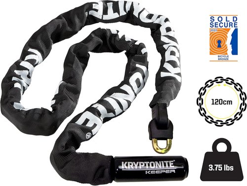 Kryptonite Keeper 712 Bike Chain Lock - 4 Feet Heavy-Duty Anti-Theft Security for Bikes, Motorcycles & More