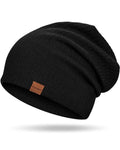 YANIKY Soft Slouchy Beanie Hat for Women & Men - Lightweight Stretch Skull Cap, Comfortable Chemo Headwear for Spring Black