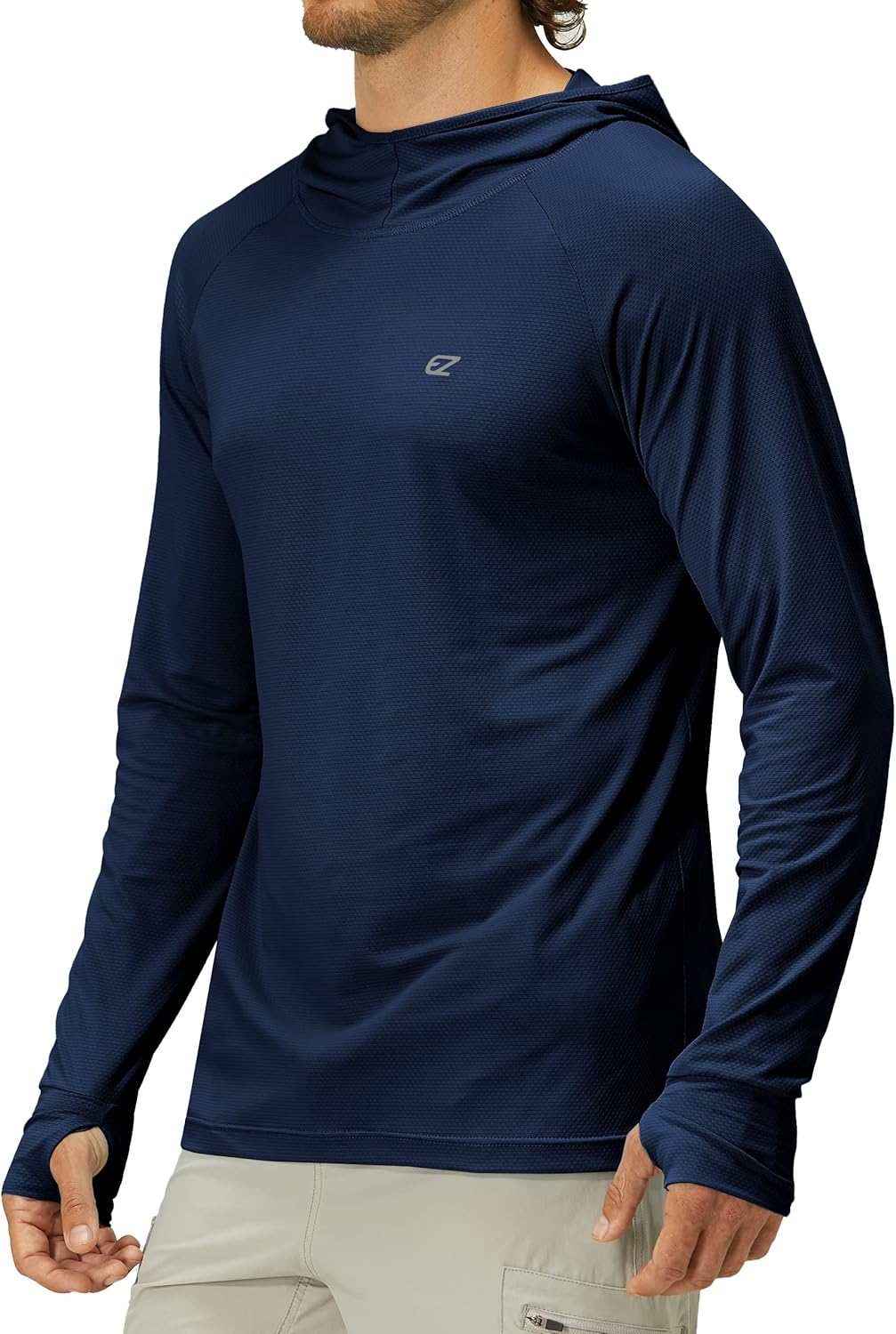 Skiennix Men's UPF 50+ Long Sleeve Sun Protection Hoodie - UV Rash Guard for Fishing & Outdoor Activities