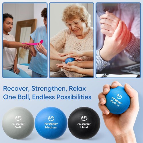FitBeast Grip Strength Trainer - 6-Piece Finger Exerciser Set for Hand Therapy & Stress Relief