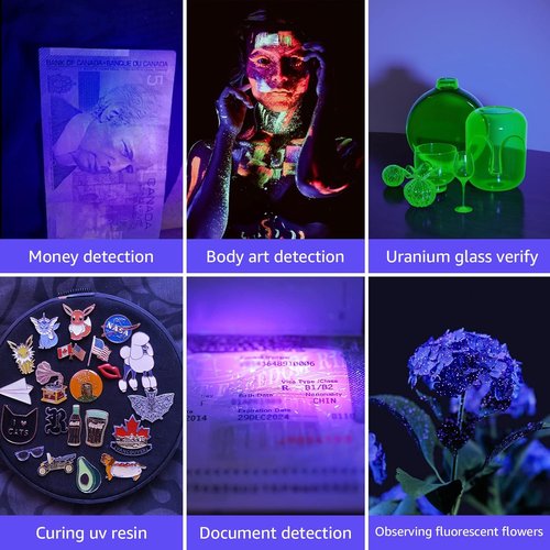 LE Black Light Flashlight - Compact UV Light with 21 LEDs for Detecting Stains & Inks | 395nm