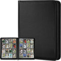 GERMUN Trading Card Binder - 16 Pocket Premium Card Holder for 1000+ Cards | Double-Sided Album in Carbon Black