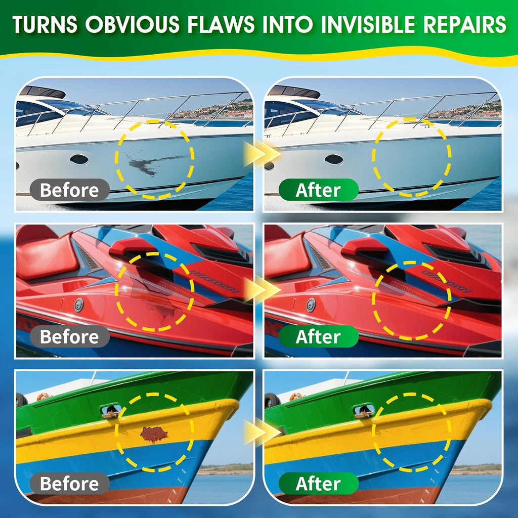 Skiennix Marine Fiberglass Repair Kit - 120g Gel Coat Epoxy Filler for Boats | Fix Holes, Chips & Cracks