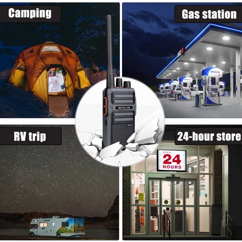 Retevis RB17V MURS Radios, 2 Way Radios Long Range,4400mAh Hunting Walkie Talkies Rechargeable, License Free, Local Alarm,Two Way Radios for Skiing Camping Hiking (4 Pack)
