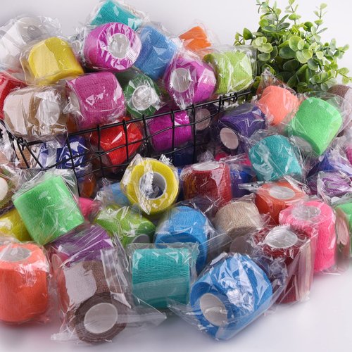 BQTQ 84 Rolls Self Adhesive Bandage 2 Inch x 5 Yards Self Adherent Tape Breathable Athletic Stretch Bandages Selfstick Bandage Wrap for Athletic Sports Wrist Ankle (Rich Color)