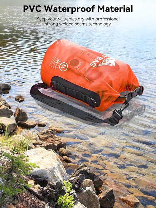 HEETA Waterproof Dry Bag - Lightweight Roll Top Storage Backpack with Phone Case | 5L/10L/20L/30L/40L Options for Travel, Swimming, and Camping