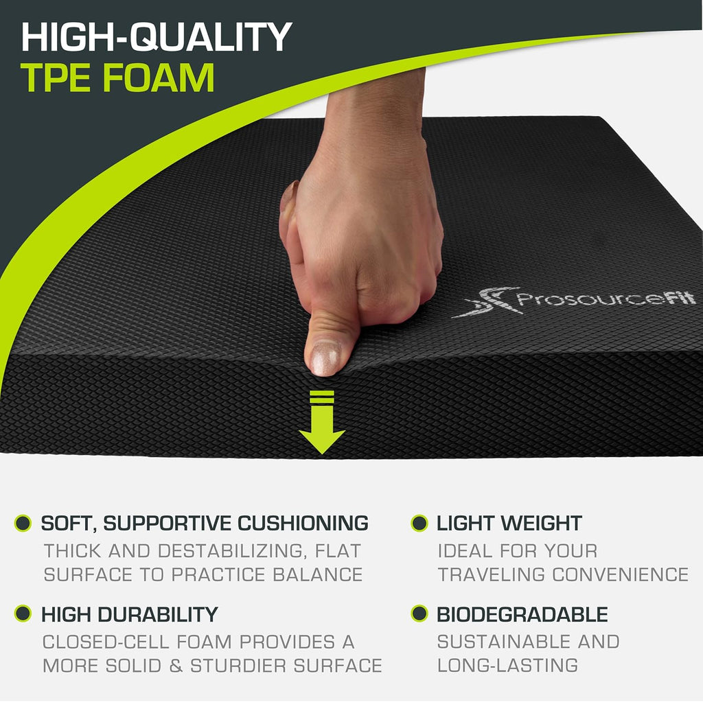 ProsourceFit Balance Pad - Non-Slip Foam Mat for Fitness, Yoga & Stability Training | Ideal for Therapy