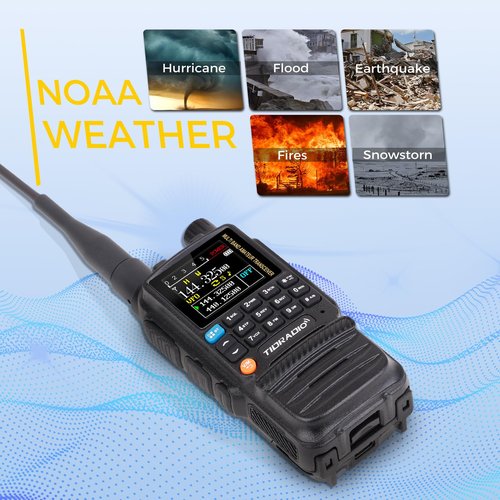TIDRADIO TD-H3 Ham Radio Handheld(2PCS Batteries), 8-Bands, Wireless &Type C Programming, Frequency Match, Air Band &771 Long Antennas, Walkie Talkie Rechargeable Portable Two Way Radio Full Kit 1Pack