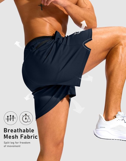 G Gradual Men's Running Athletic Shorts - Lightweight Quick-Dry Gym Shorts with Zipper Pocket | 5"/7" Sizes