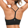 CRZ YOGA Y-Back Sports Bra - Butterluxe Wireless Scoop Neck with Spaghetti Straps | Padded Athletic Top