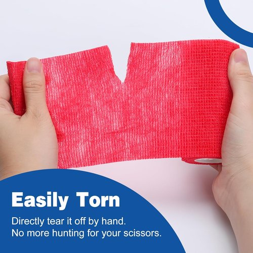 AZEN Self-Adhesive Bandage Wrap - 9 Pack of 4" x 5 Yards Elastic Cohesive Tape for Athletes & Pets