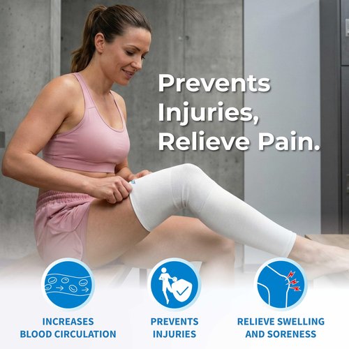 LP SUPPORT 667 Compression Sleeve Leg Full Length for Sports, Cycling, Running, Basketball, for Men Women (Black, M, 1pcs)