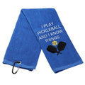Pickleball Gift Towel I Play Pickleball and I Know Things Embroidered Towel Gift for Pickleball Lover (Play Pickleball & Know Things)
