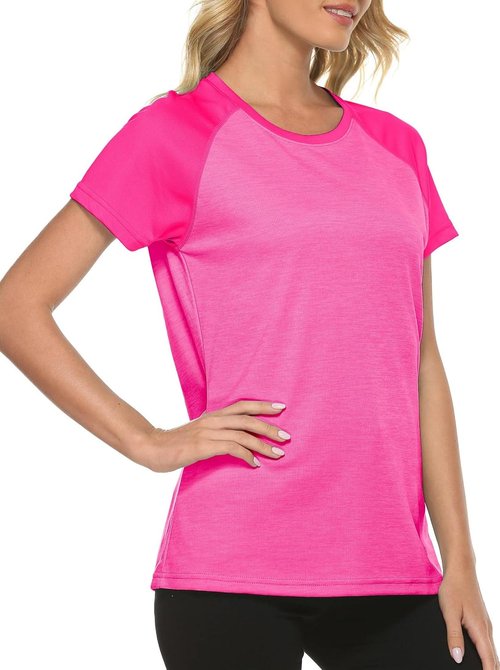 MoFiz Women's UPF 50+ Sun Protection Athletic T-Shirt - Quick Dry Running Tee Top