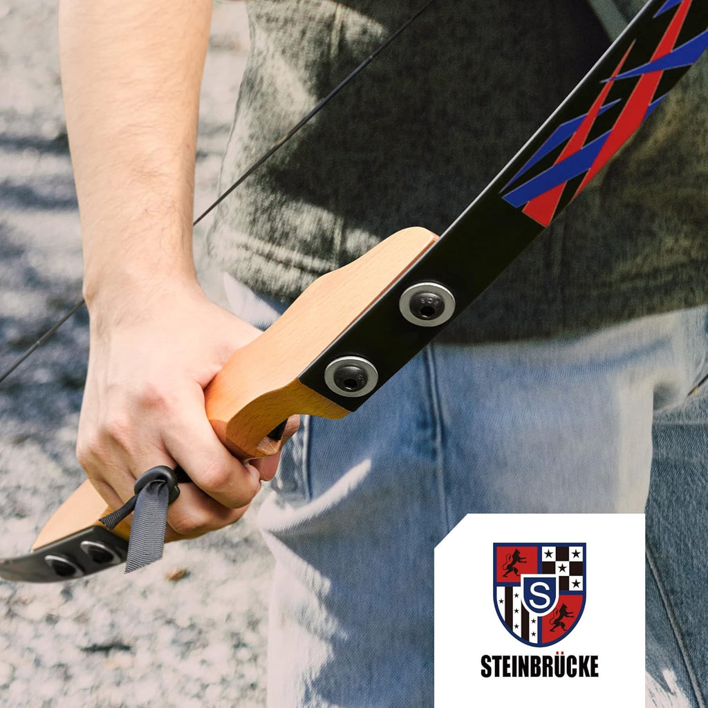 Skiennix 54” Recurve Bow - Lightweight Traditional Wood Takedown Bow for Adults & Beginners (40lbs)