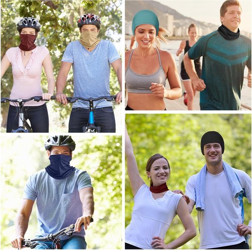 Geyoga UV Protection Cooling Neck Gaiter - 6 Pieces Breathable Scarf for Summer Sun Safety