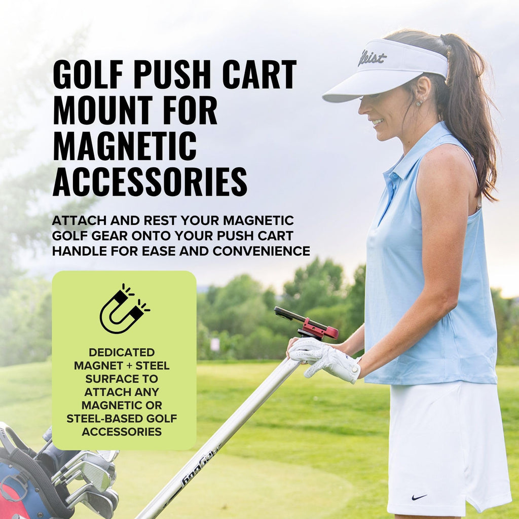 Stripebird - 2.0 Golf Push Cart Mount for Magnetic Accessories (Black) - Push Cart Strap for Quick and Easy Access of Golf Gear - Cell Phone Holder for Golf Cart - Phone Holder for Golf Cart