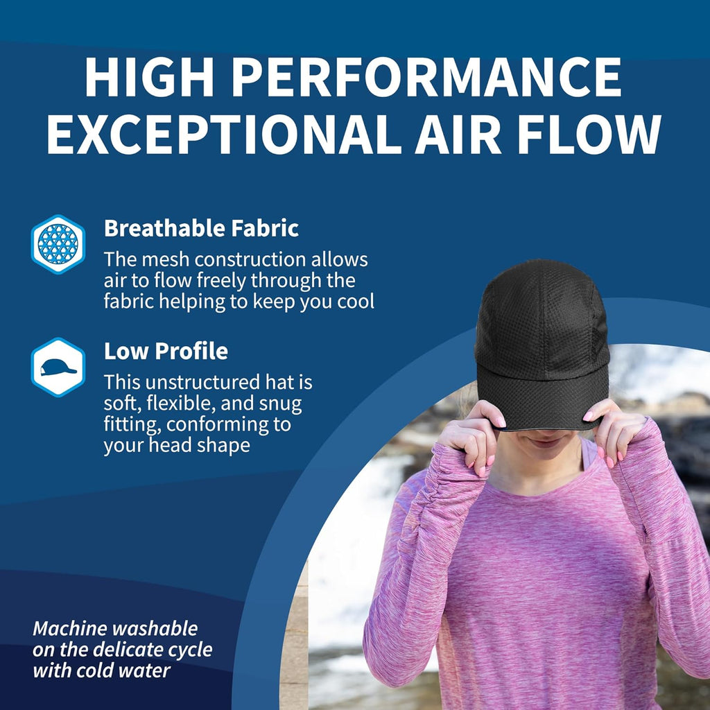 TrailHeads Women's Running Cap - Lightweight Quick-Drying Mesh Hat with Reflective Trim